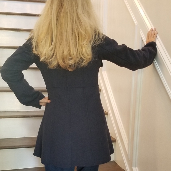 Laundry by Shelli Segal, Denim Blue Wool Blend Mini Coat, XS, $48 - Picture 8 of 13